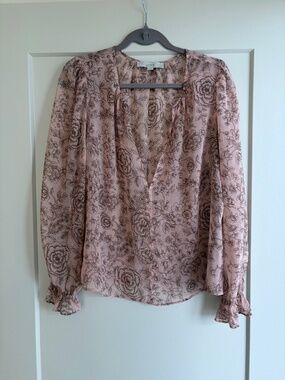 Ann Taylor blouse floral pink